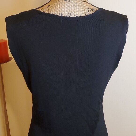 Venini black beaded top with fringe size Large - Picture 5 of 10